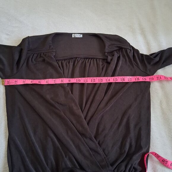 Free People NWOT Women's Size Medium Dark Brown Turnt Crossover Bodysuit - Picture 10 of 12